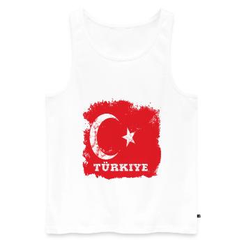 Turkey Türkiye - Men's Premium Organic Tank Top - white - Front - Michal (187cm)
