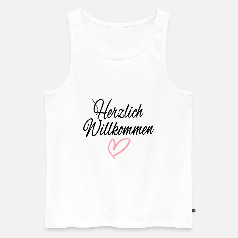 herzlich willkommen - Männer Premium Bio Tank Top - Weiß