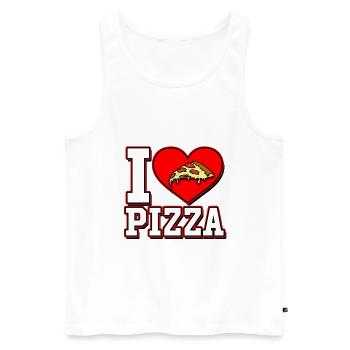 ich liebe Pizza i love pizza - Männer Premium Bio Tank Top - Weiß - Vorne - AI Model Male 178 light (178cm)