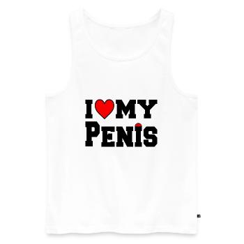 i love my penis - Men's Premium Organic Tank Top - white - Front - Michal (187cm)