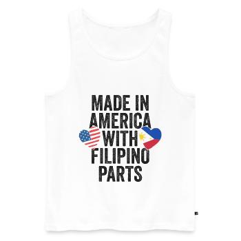 MADE IN AMERICA WITH FILIPINO PARTS - Men's Premium Organic Tank Top - white - Front - Michal (187cm)