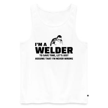 Welding Welder Metal Construction Ironworker - Men's Premium Organic Tank Top - white - Front - Michal (187cm)