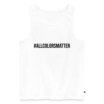 Black Lives Matter Toutes les couleurs comptent - Débardeur bio Premium Homme - blanc - Devant - AI Model Male 178 light (178cm)