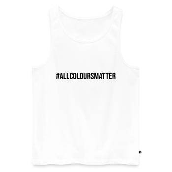 All Colours Matter Protest - Männer Premium Bio Tank Top - Weiß - Vorne - AI Model Male 178 light (178cm)