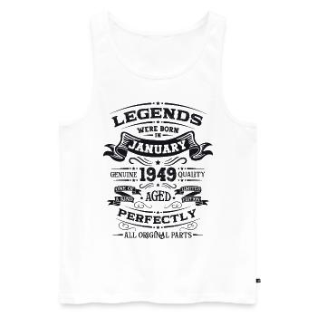 75th birthday Legendary since January Born in 1949 - Men's Premium Organic Tank Top - white - Front - Michal (187cm)