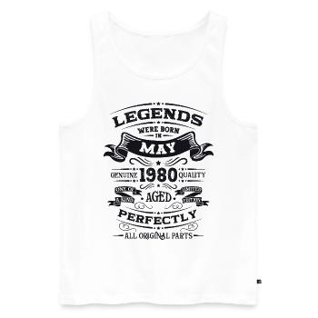 Original Mai 1980 Millésime Années 1980 Anniversaire 1980 - Débardeur bio Premium Homme - blanc - Devant - Michal (187cm)