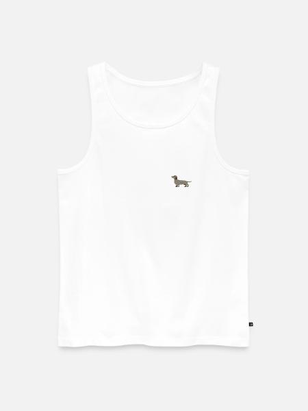Dackel bestickt - Männer Premium Bio Tank Top - Weiß