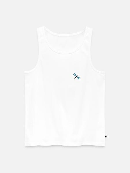 Libelle bestickt - Männer Premium Bio Tank Top - Weiß