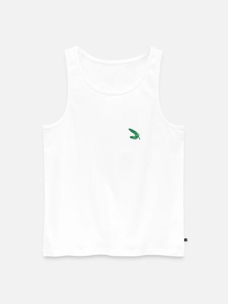 Tannenzweige bestickt - Männer Premium Bio Tank Top - Weiß