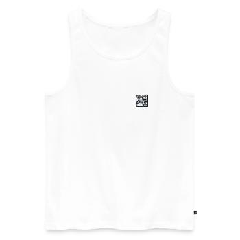 Asterix & Obelix Stickmotiv Asterix - Männer Premium Bio Tank Top - Weiß - Vorne - Michal (187cm)