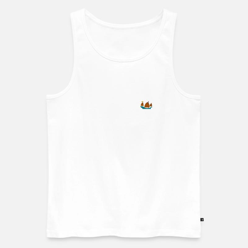 Sailing ship - Männer Premium Bio Tank Top - Weiß