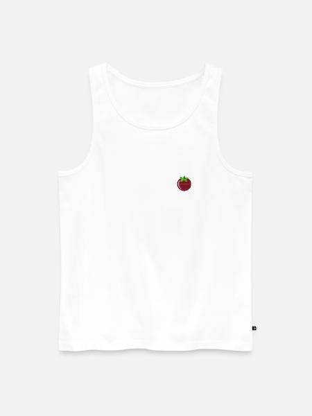 Tomate bestickt - Männer Premium Bio Tank Top - Weiß
