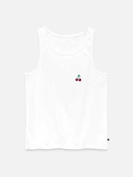 Kirschen bestickt - Männer Premium Bio Tank Top - Weiß