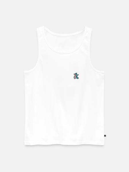 Patch Teddybär - Männer Premium Bio Tank Top - Weiß