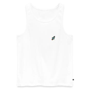 Spaceship - Männer Premium Bio Tank Top - Weiß - Vorne - AI Model Male 178 light (178cm)