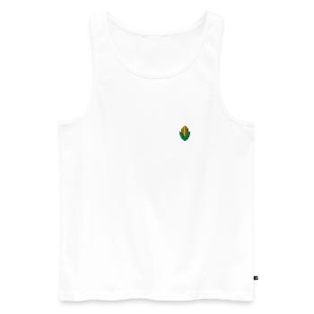 Corn embroidered - Men's Premium Organic Tank Top - white - Front - AI Model Male 178 light (178cm)