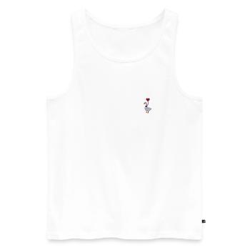 Gans mit Herzluftballon bestickt - Männer Premium Bio Tank Top - Weiß - Vorne - Michal (187cm)