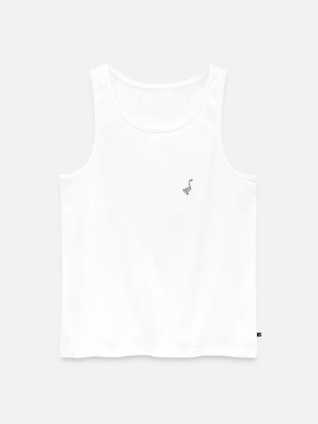 Gans bestickt - Männer Premium Bio Tank Top - Weiß