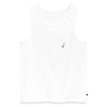 Gans bestickt - Männer Premium Bio Tank Top - Weiß - Vorne - AI Model Male 178 light (178cm)