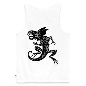 Echse - Männer Premium Bio Tank Top - Weiß - Hinten - AI Model Male 178 light (178cm)