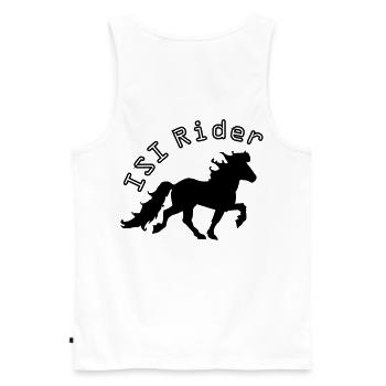 Islandpferd ISI Rider Pferdesport Tölten - Männer Premium Bio Tank Top - Weiß - Hinten - AI Model Male 178 light (178cm)