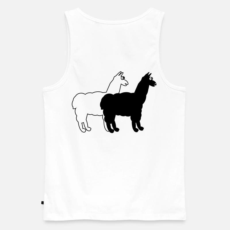 witzige Alpakas  - Männer Premium Bio Tank Top - Weiß
