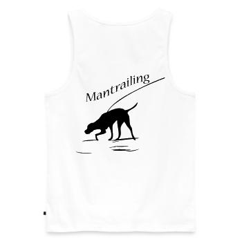 Mantrailing - Männer Premium Bio Tank Top - Weiß - Hinten - AI Model Male 178 light (178cm)
