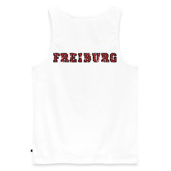 Freiburg College (Vintage Schwarz/Rot) - Männer Premium Bio Tank Top - Weiß - Hinten - AI Model Male 178 light (178cm)