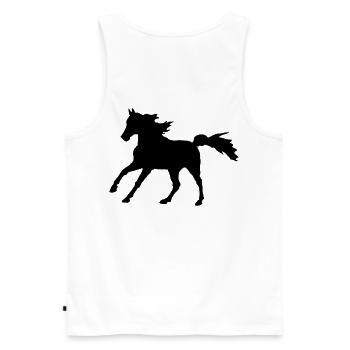 Pferd Vollblutaraber Galopp, edler Asil Araber - Männer Premium Bio Tank Top - Weiß - Hinten - AI Model Male 178 light (178cm)