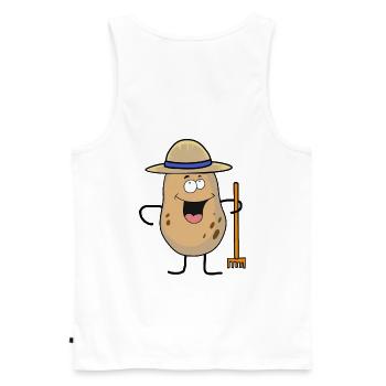 Potato Farm Farmer Vegetable Organic Garden Harvest - Men's Premium Organic Tank Top - white - Back - AI Model Male 178 light (178cm)