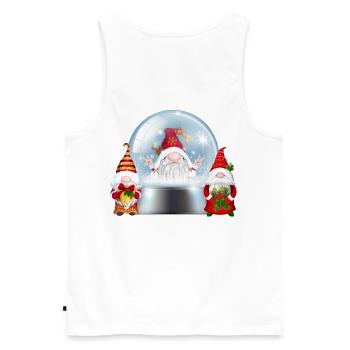 Snowglobe Santa Gnomes Cheer - Men's Premium Organic Tank Top - white - Back - AI Model Male 178 light (178cm)