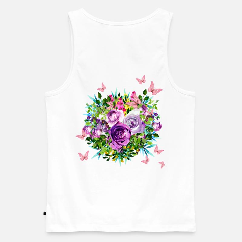 Blumen - Männer Premium Bio Tank Top - Weiß