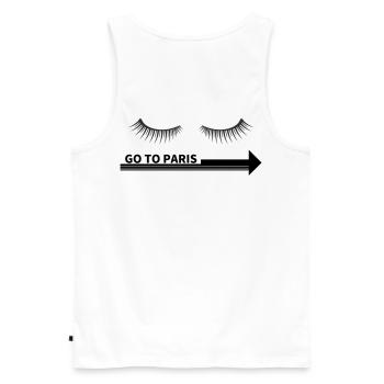 GO TO PARIS - Men's Premium Organic Tank Top - white - Back - AI Model Male 178 light (178cm)