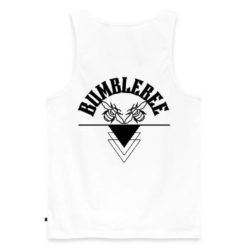 Bumblebee - Men's Premium Organic Tank Top - white - Back - AI Model Male 178 light (178cm)