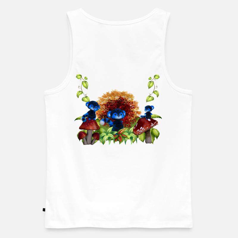 Herbstwald-Blaue Affen - Männer Premium Bio Tank Top - Weiß