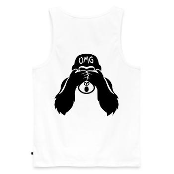 Witziger Affe  - Gorilla OMG Lehrer - Männer Premium Bio Tank Top - Weiß - Hinten - AI Model Male 178 light (178cm)