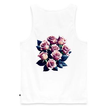 Flowers bouquet roses floristry - Men's Premium Organic Tank Top - white - Back - AI Model Male 178 light (178cm)