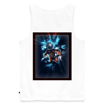 Raumfahrer - Männer Premium Bio Tank Top - Weiß - Hinten - AI Model Male 178 light (178cm)