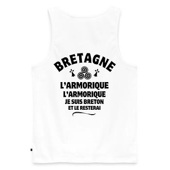 Brittany, Breton, Armorica - Men's Premium Organic Tank Top - white - Back - AI Model Male 178 light (178cm)