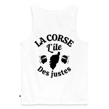 Corsica, island of beauty, I am Corsican - Men's Premium Organic Tank Top - white - Back - AI Model Male 178 light (178cm)