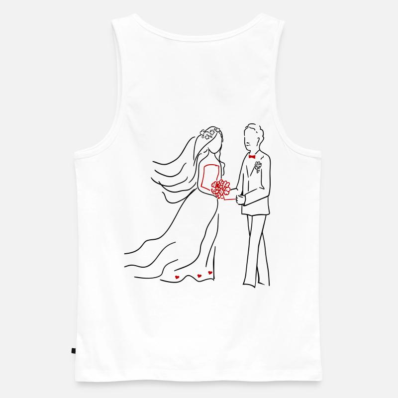Hochzeit Braut und Bräutigam - Männer Premium Bio Tank Top - Weiß