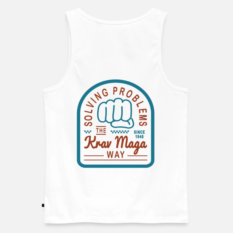 Solving problems the Krav Maga way - Men's Premium Organic Tank Top - white