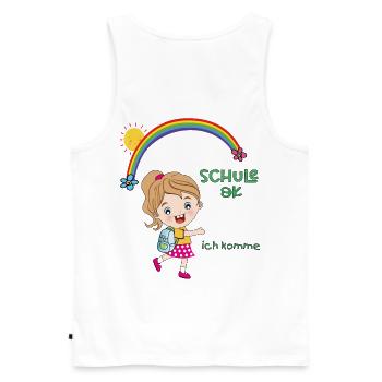 Schulkind, Einschulung - Männer Premium Bio Tank Top - Weiß - Hinten - AI Model Male 178 light (178cm)