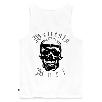 Crâne Memento Mori - Débardeur bio Premium Homme - blanc - Dos - AI Model Male 178 light (178cm)