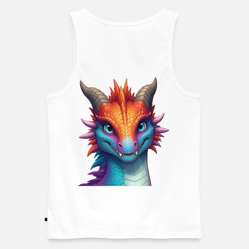 Lebendiger Arkaner Drache - Männer Premium Bio Tank Top - Weiß