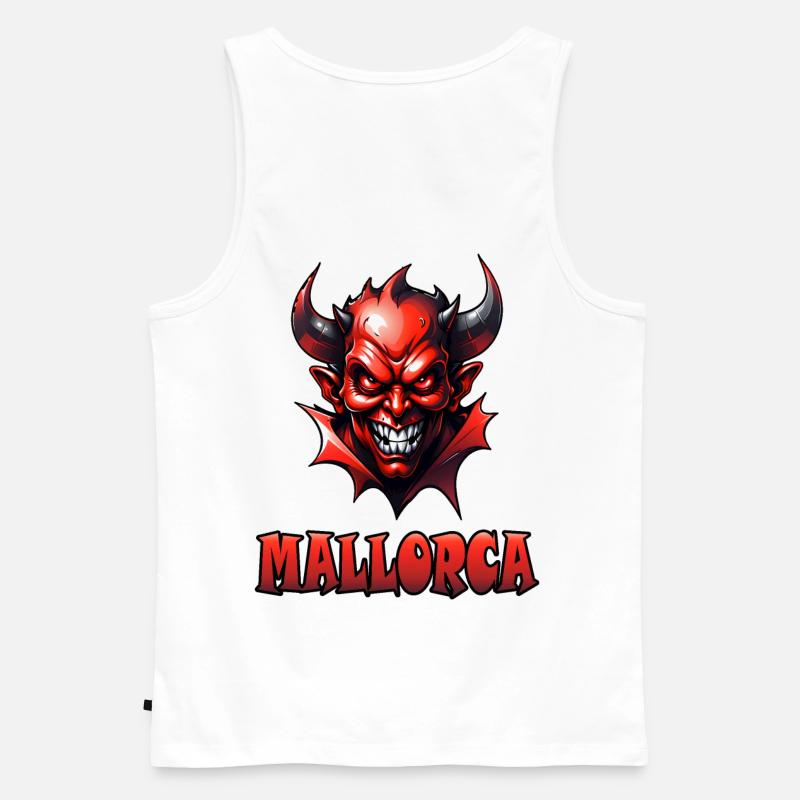 Mallorca mit Red Devil - Männer Premium Bio Tank Top - Weiß