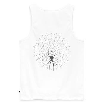 Silhouette de toile d’araignée - Débardeur bio Premium Homme - blanc - Dos - AI Model Male 178 light (178cm)