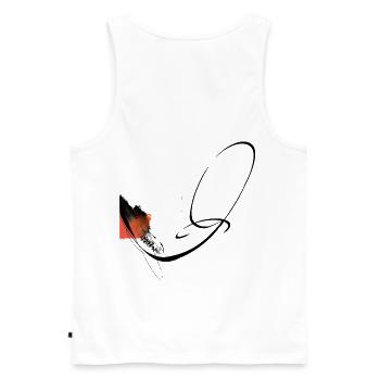 Dance of Lines - Men's Premium Organic Tank Top - white - Back - AI Model Male 178 light (178cm)
