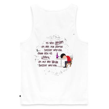 Es gibt Weine die mit den Jahren besser werden - Männer Premium Bio Tank Top - Weiß - Hinten - AI Model Male 178 light (178cm)