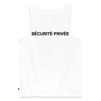 Private Security | Security guard - Men's Premium Organic Tank Top - white - Back - AI Model Male 178 light (178cm)